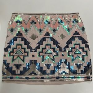 Colorful Sequins Mini Skirt XS